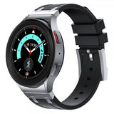 Samsung Galaxy Watch 20mm Armband i Silikon Silver Spänne Svart