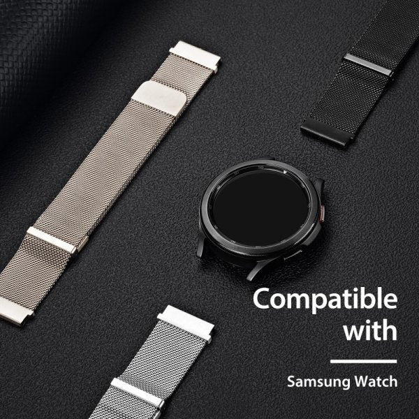 Dux Ducis Samsung Galaxy Watch 20mm Armband Milanese Starlight Silver