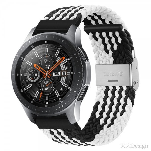 Samsung Galaxy Watch 20mm Armband Nylon Vit Svart