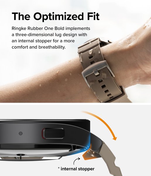 Ringke Samsung Galaxy Watch 20mm Armband Rubber One Bold Band Gray Sand