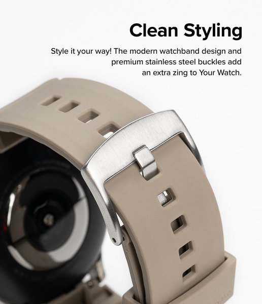 Ringke Samsung Galaxy Watch 20mm Armband Rubber One Bold Band Gray Sand