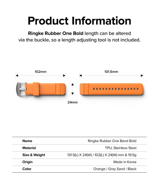 Ringke Samsung Galaxy Watch 20mm Armband Rubber One Bold Band Orange