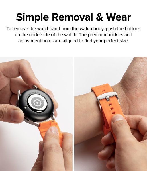 Ringke Samsung Galaxy Watch 20mm Armband Rubber One Bold Band Orange