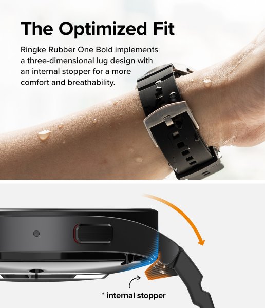 Ringke Samsung Galaxy Watch 20mm Armband Rubber One Bold Band Svart