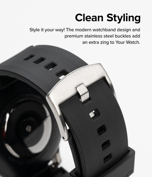 Ringke Samsung Galaxy Watch 20mm Armband Rubber One Bold Band Svart