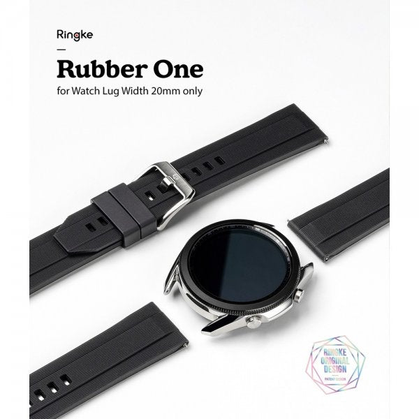 Ringke Samsung Galaxy Watch 20mm Armband Rubber One Band Svart