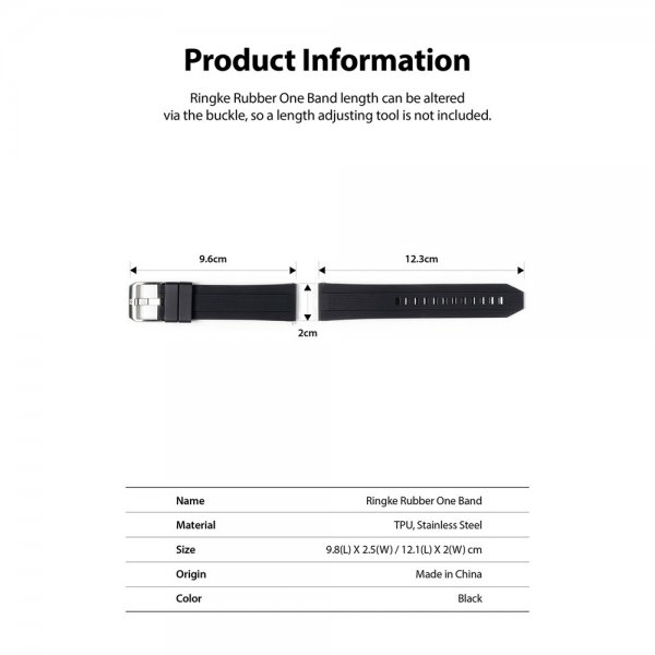 Ringke Samsung Galaxy Watch 20mm Armband Rubber One Band Svart