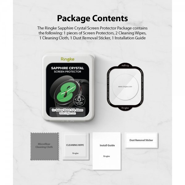 Ringke Samsung Galaxy Watch 4/5 44mm Skärmskydd Sapphire Crystal Screen Protector