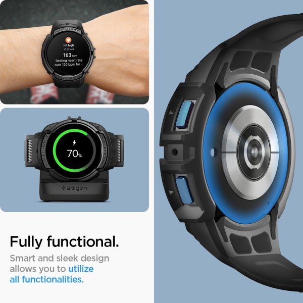Spigen Samsung Galaxy Watch 6 40mm Skal och Armband Rugged Armor Pro Svart