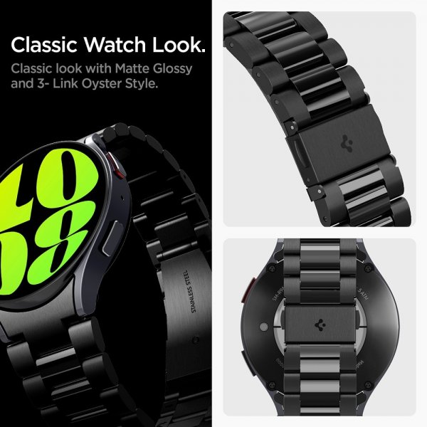 Spigen Samsung Galaxy Watch 6 44mm Armband Modern Fit 316L Svart