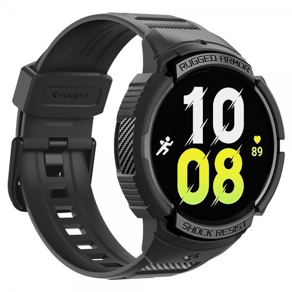 Spigen Samsung Galaxy Watch 6 44mm Skal och Armband Rugged Armor Pro Svart