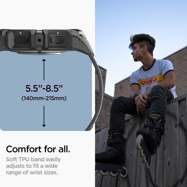 Spigen Samsung Galaxy Watch 6 44mm Skal och Armband Rugged Armor Pro Svart