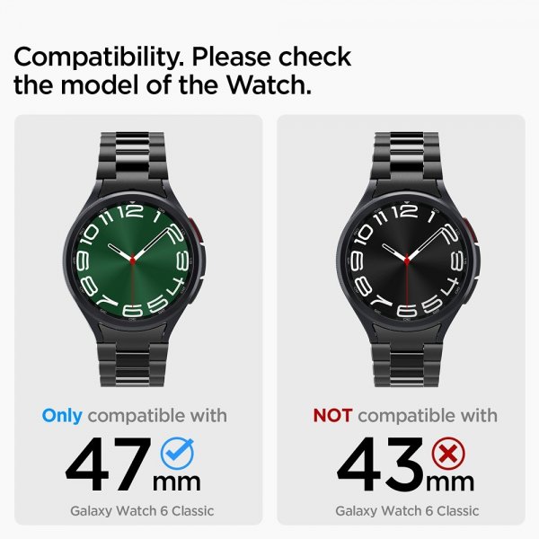 Spigen Samsung Galaxy Watch 6 Classic 47mm Armband Modern Fit 316L Svart