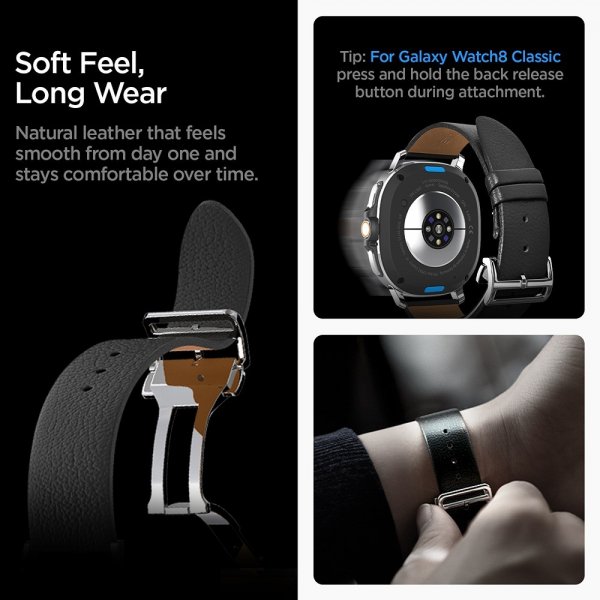 Spigen Samsung Galaxy Watch 8 40/44mm/Classic 46mm Armband Enzo Svart