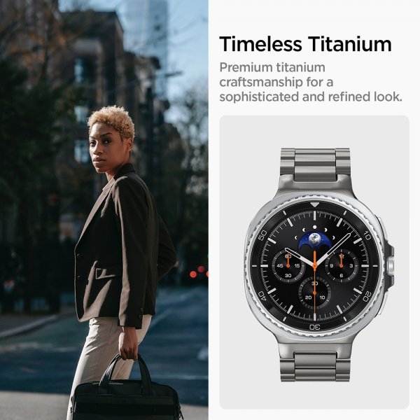 Spigen Samsung Galaxy Watch 8 40/44mm/Classic 46mm Armband Modern Fit Titanium Natural Titanium