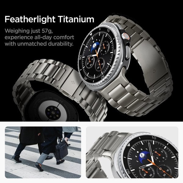 Spigen Samsung Galaxy Watch 8 40/44mm/Classic 46mm Armband Modern Fit Titanium Natural Titanium