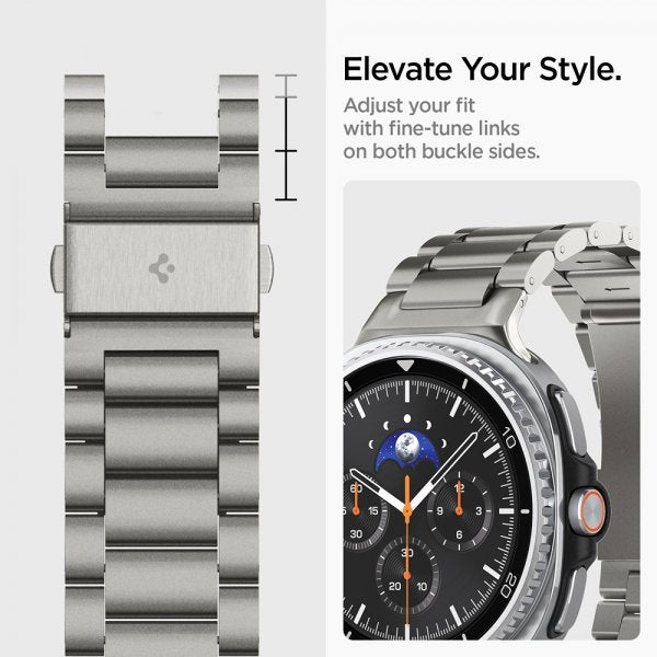 Spigen Samsung Galaxy Watch 8 40/44mm/Classic 46mm Armband Modern Fit Titanium Natural Titanium