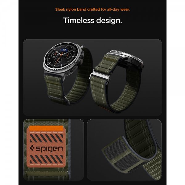 Spigen Samsung Galaxy Watch 8 40/44mm/Classic 46mm Armband WBF0 Grön