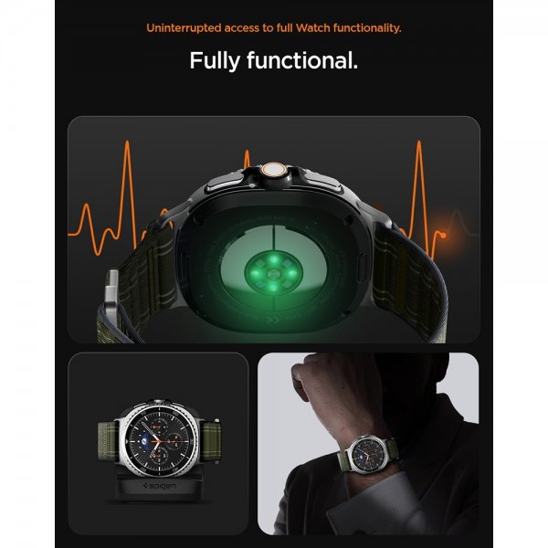 Spigen Samsung Galaxy Watch 8 40/44mm/Classic 46mm Armband WBF0 Grön