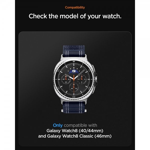 Spigen Samsung Galaxy Watch 8 40/44mm/Classic 46mm Armband WBF0 Navy