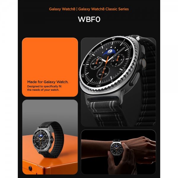 Spigen Samsung Galaxy Watch 8 40/44mm/Classic 46mm Armband WBF0 Svart