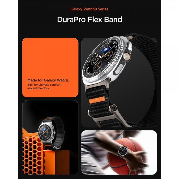 Spigen Samsung Galaxy Watch 8 40/44mm/Classic 46mm Armband DuraPro Flex Svart