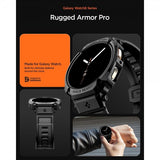 Spigen Samsung Galaxy Watch 8 44mm Armband och Skal Rugged Armor Pro Matte Black