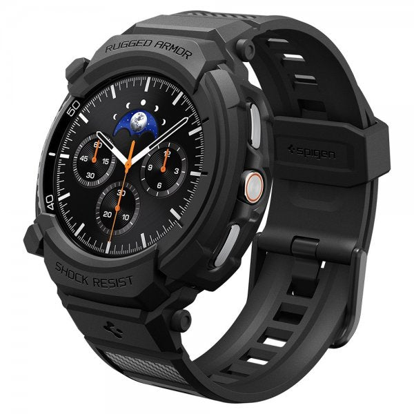 Spigen Samsung Galaxy Watch 8 Classic 46mm Armband och Skal Rugged Armor Pro Matte Black