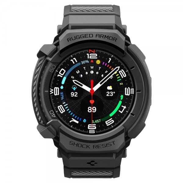 Spigen Samsung Galaxy Watch 8 Classic 46mm Armband och Skal Rugged Armor Pro Matte Black