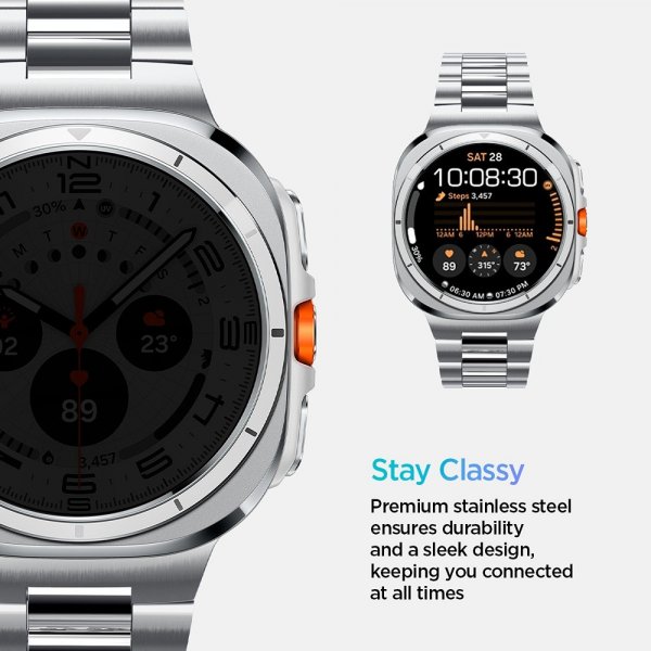 Spigen Samsung Galaxy Watch Ultra 47mm Armband Modern Fit 316L Silver