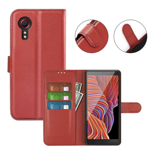 Samsung Galaxy XCover 7 Fodral med Stativ Brun