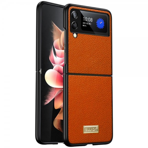 Sulada Samsung Galaxy Z Flip 4 Skal Luxury Series Orange