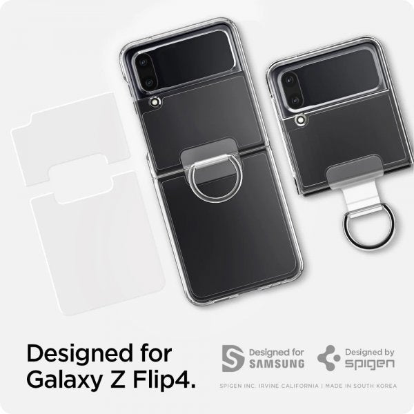 Spigen Samsung Galaxy Z Flip 4 Skal Thin Fit Ring My Sketch Crystal Clear