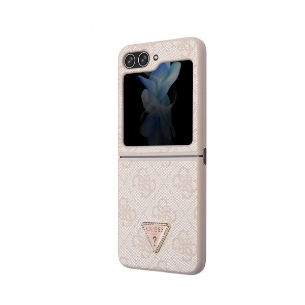 Guess Samsung Galaxy Z Flip 5 Skal 4G Metal Triangle Strass Rosa