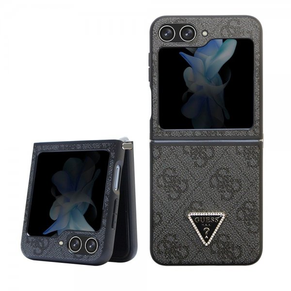 Guess Samsung Galaxy Z Flip 5 Skal 4G Metal Triangle Strass Svart