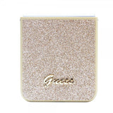 Guess Samsung Galaxy Z Flip 5 Skal Glitter Flakes Metal Logo Guld