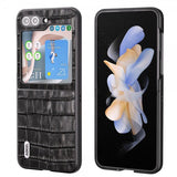 ABEEL Samsung Galaxy Z Flip 5 Skal Krokodiltextur Svart