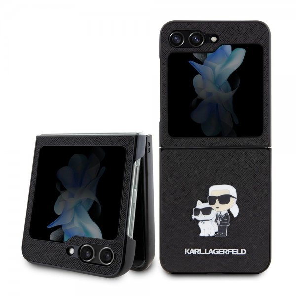 Karl Lagerfeld Samsung Galaxy Z Flip 5 Skal NFT Karl & Choupette Pin Saffiano Svart