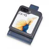 Lc.Imeeke Samsung Galaxy Z Flip 6/Flip 7 FE Fodral med Kortfack Flip Blå