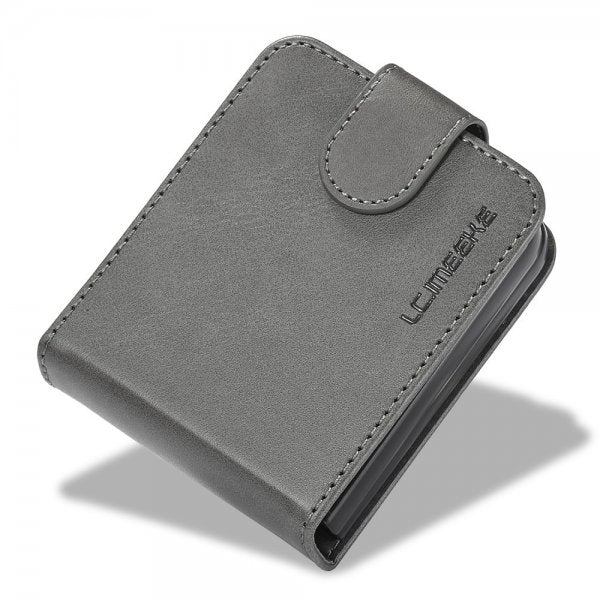 Lc.Imeeke Samsung Galaxy Z Flip 6/Flip 7 FE Fodral med Kortfack Stativfunktion Grå