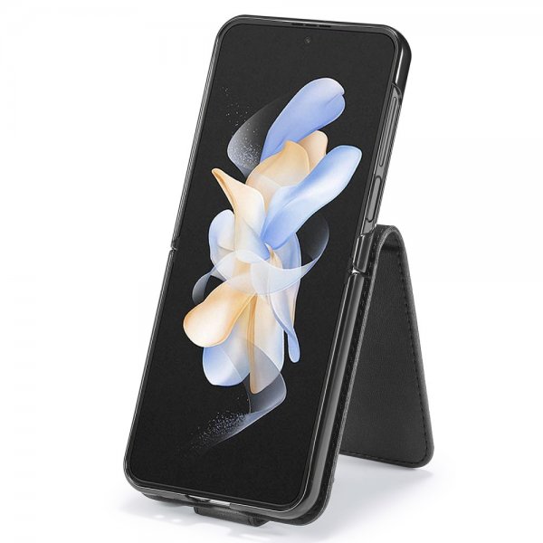 Lc.Imeeke Samsung Galaxy Z Flip 6/Flip 7 FE Fodral med Kortfack Stativfunktion Svart