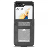 Lc.Imeeke Samsung Galaxy Z Flip 6/Flip 7 FE Fodral med Kortfack Stativfunktion Svart