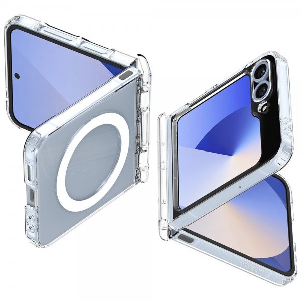 Spigen Samsung Galaxy Z Flip 6/Galaxy Z Flip 7 FE Skal Ultra Hybrid Pro MagFit Clear White