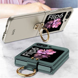 GKK Samsung Galaxy Z Flip 6/Flip 7 FE Skal Finger Ring Rosa