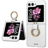 GKK Samsung Galaxy Z Flip 6/Flip 7 FE Skal Finger Ring Silver