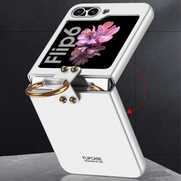 GKK Samsung Galaxy Z Flip 6/Flip 7 FE Skal Finger Ring Silver