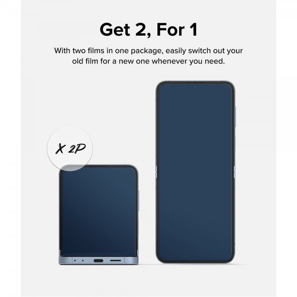 Ringke Samsung Galaxy Z Flip 6/Flip 7 FE Skärmskydd Dual Easy Film 2-pack