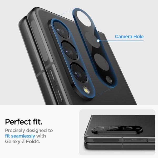 Spigen Samsung Galaxy Z Fold 4 Kameraskydd Glas.tR Optik 2-pack Svart