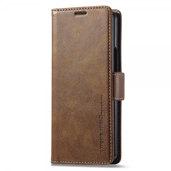 Lc.Imeeke Samsung Galaxy Z Fold 5 Fodral med Kortfack Flip Brun