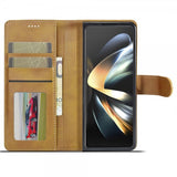 Lc.Imeeke Samsung Galaxy Z Fold 5 Fodral med Kortfack Ljusbrun